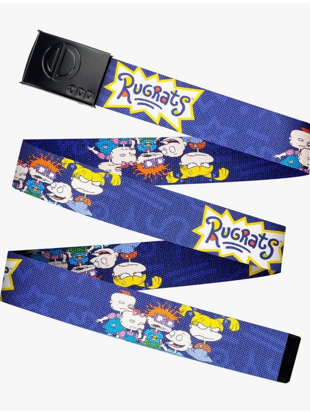 Kids Blue Cartoon Nylon Belt with Black Metal Buckle